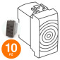 MAPAM Suoneria (6A-220V) ART Nero - Confezione 10pz - mod. ART-F824NE - Compatibile con BTicino LIVING
