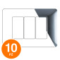 MAPAM Placca Tecnopolimero ART 3P Grigio Scuro - Confezione 10pz - mod. ART-P8003-GS - Compatibile con BTicino LIVING