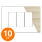 MAPAM Placca Tecnopolimero Spazzolato ART 3P Abete - Confezione 10pz - mod. ART-P8003SP-AB - Compatibile con BTicino LIVING