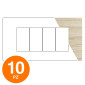 MAPAM Placca Tecnopolimero Spazzolato ART 4P Abete - Confezione 10pz - mod. ART-P8004SP-AB - Compatibile con BTicino LIVING