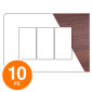 MAPAM Placca Tecnopolimero ART 3P Ciliegio - Confezione 10pz - mod. ART-P8003-CI - Compatibile con BTicino LIVING