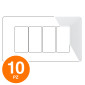 MAPAM Placca Tecnopolimero ART 4P Bianca - Confezione 10pz - mod. ART-P8004-BI - Compatibile con BTicino LIVING