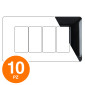 MAPAM Placca Tecnopolimero ART 4P Nero - Confezione 10pz - mod. ART-P8004-NE - Compatibile con BTicino LIVING