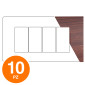 MAPAM Placca Tecnopolimero ART 4P Ciliegio - Confezione 10pz - mod. ART-P8004-CI - Compatibile con BTicino LIVING