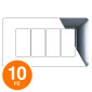 MAPAM Placca Tecnopolimero ART 4P Grigio Scuro - Confezione 10pz - mod. ART-P8004-GS - Compatibile con BTicino LIVING