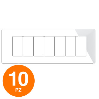 MAPAM Placca Tecnopolimero ART 7P Bianca - Confezione 10pz - mod. 8007-01 - Compatibile con BTicino