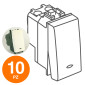 MAPAM Deviatore Spia GEM Bianco - Confezione 10pz - mod. GEM-F663BI - Compatibile con Vimar PLANA