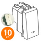 MAPAM Interruttore Bipolare Spia (16A-250V) GEM Bianco - Confezione 10pz - mod. GEM-F662BI - Compatibile con Vimar PLANA