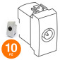 MAPAM Presa TV Derivata GEM Bianco - Confezione 10pz - mod. GEM-F626BI - Compatibile con Vimar PLANA