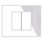 MAPAM Placca Tecnopolimero GEM 2P Bianco - mod. GEM-P6002-BI - Compatibile con Vimar PLANA