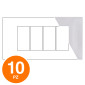 MAPAM Placca Tecnopolimero GEM 4P Bianco - Confezione 10pz - mod. GEM-P6004-BI - Compatibile con Vimar PLANA
