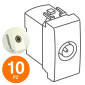 MAPAM Presa TV Passante JOY Bianco - Confezione 10pz - mod. JOY-F534BI - Compatibile con BTicino MATIX