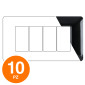 MAPAM Placca Tecnopolimero JOY 4P Nero - Confezione 10pz - mod. JOY-P5004-NE - Compatibile con BTicino MATIX