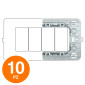 MAPAM Supporto JOY 4P - Confezione 10pz - mod. JOY-S5004 - Compatibile con BTicino MATIX