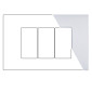 MAPAM Placca Metallo VIP 3P Bianco - mod. VIP-P7003ME-BI - Compatibile con BTicino AIR