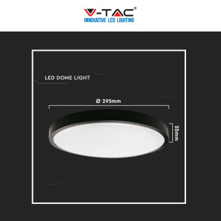 V-Tac VT-8624 Plafoniera LED Rotonda 24W SMD IP44 Colore Nero -