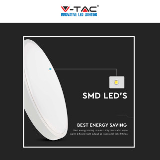 V-Tac VT-8624 Plafoniera LED Rotonda 24W SMD IP44 Colore Bianco