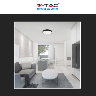 V-Tac VT-8630 Plafoniera LED Rotonda 30W SMD IP44 Colore Nero -