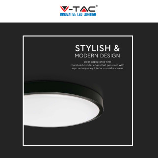 V-Tac VT-8630 Plafoniera LED Rotonda 30W SMD IP44 Colore Nero -