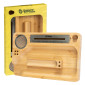 G-Rollz Stazione di Rollaggio in Legno di Bambù con Tessera Tritatabacco Magnetica e Porta Cartine Removibile - 24x15cm