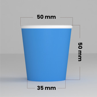 Bicchierini da Caffè in Carta Riciclabile Colore Blu da 65ml - Confezione da 50 Bicchieri