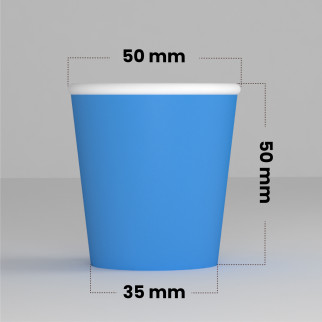 Bicchierini da Caffè in Carta Riciclabile Colore Blu da 65ml - Confezione da 50 Bicchieri