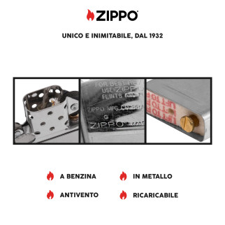 Zippo Accendino a Benzina Ricaricabile ed Antivento High Polish