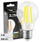 V-Tac VT-2334 Lampadina LED E27 4W Bulb A60 Goccia Filament in Vetro Trasparente - SKU 2990 / 2991