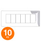 MAPAM Placca Tecnopolimero JOY 6P Argento - Confezione 10pz - mod. JOY-P5006-AR - Compatibile con BTicino MATIX