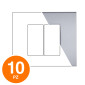MAPAM Placca Tecnopolimero ART 2P Grigio Scuro - Confezione 10pz - mod. ART-P8002-GS - Compatibile con BTicino LIVING