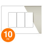 MAPAM Placca Tecnopolimero ART 3P Champagne - Confezione 10pz - mod. ART-P8003-CH - Compatibile con BTicino LIVING