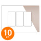 MAPAM Placca Tecnopolimero ART 3P Sabbia - Confezione 10pz - mod. ART-P8003-SA - Compatibile con BTicino LIVING