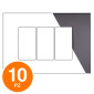 MAPAM Placca Tecnopolimero ART 8003-7 3P Testa Di Moro - Confezione 10pz - mod. ART-P8003-TM - Compatibile con BTicino LIVING