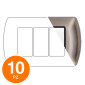 MAPAM Placca Metallo ART 8803-09 3P Bronzo - Confezione 10pz - mod. 8803-09 - Compatibile con BTicino LIVING