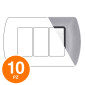 MAPAM Placca Metallo ART 8803-29 3P Platino - Confezione 10pz - mod. 8803-29 - Compatibile con BTicino LIVING