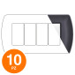 MAPAM Placca Metallo ART 8804-02 4P Nero - Confezione 10pz - mod. 8804-02 - Compatibile con BTicino LIVING