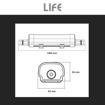 Life Tubo LED Plafoniera 80W Lampadina SMD IP65 150cm - mod.