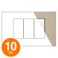 MAPAM Placca Tecnopolimero Spazzolato ART 3P Champagne - Confezione 10pz - mod. ART-P8003SP-CH - Compatibile con BTicino LIVING