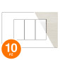 MAPAM Placca Tecnopolimero Spazzolato ART 3P Perla - Confezione 10pz - mod. ART-P8003SP-PE - Compatibile con BTicino LIVING