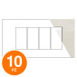 MAPAM Placca Tecnopolimero Spazzolato ART 4 Perla - Confezione 10pz - mod. ART-P8004SP-PE - Compatibile con BTicino LIVING
