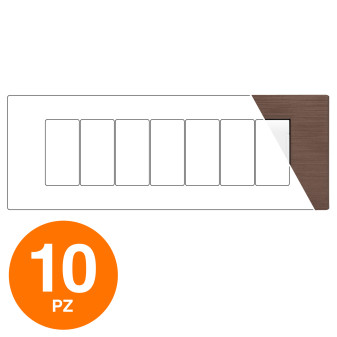 MAPAM Placca Tecnopolimero Spazzolato ART 7P Bronzo - Confezione 10pz - mod. ART-P8007SP-BR - Compatibile con BTicino LIVING