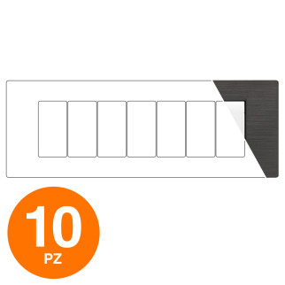 MAPAM Placca Tecnopolimero Spazzolato ART 7P - Confezione 10pz - mod. ART-P8007SP-AN - Compatibile con BTicino LIVING