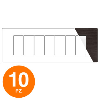 MAPAM Placca Tecnopolimero Spazzolato ART 7P Testa di Moro - Confezione 10pz - mod. ART-P8007SP-TM - Compatibile BTicino LIVING