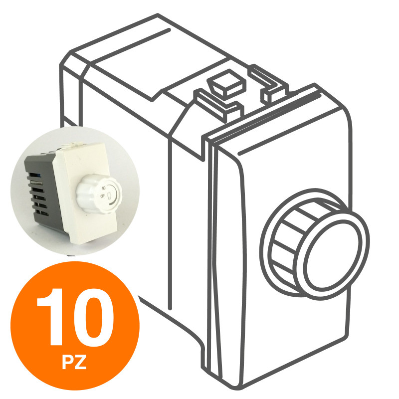 MAPAM Interruttore Dimmer 500W JOY Bianco - Confezione 10pz - mod. JOY-F506BI - Compatibile con BTicino MATIX