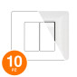 MAPAM Placca Tecnopolimero JOY 2P Bianco - Confezione 10pz - mod. JOY-P5002-BI - Compatibile con BTicino MATIX