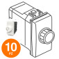MAPAM Interruttore Dimmer 500W GEM Bianco - Confezione 10pz - mod. GEM-F606BI - Compatibile con Vimar PLANA
