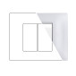 MAPAM Placca Tecnopolimero GEM 2P Silver - mod. GEM-P6002-SI - Compatibile con Vimar PLANA