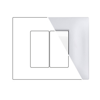 MAPAM Placca Tecnopolimero GEM 2P Silver - mod. GEM-P6002-SI - Compatibile con Vimar PLANA
