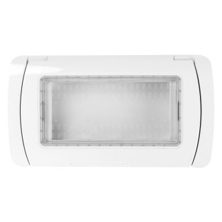MAPAM Placca Idrobox IP55 ART 4P Bianco - mod. ART-P8004ID-BI - Compatibile con BTicino LIVING