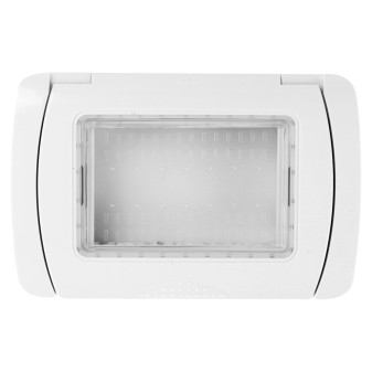 MAPAM Placca Idrobox IP55 GEM 3P Bianco - mod. GEM-P6003ID-BI - Compatibile con Vimar PLANA
